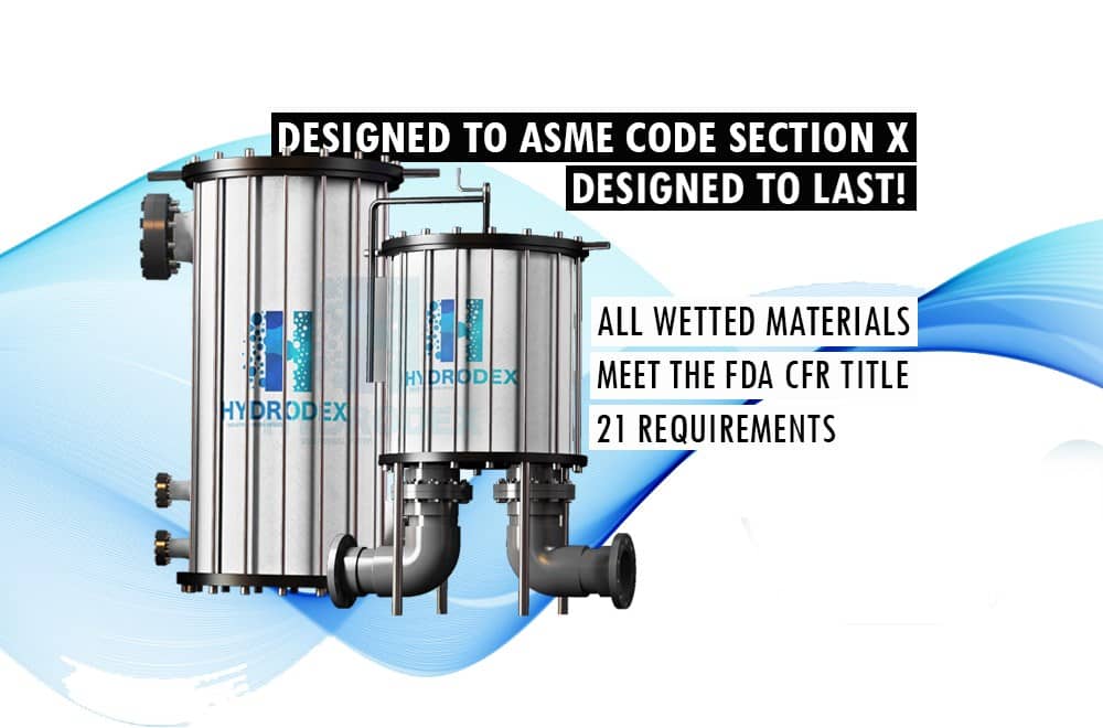 Hydrodex industrial filter designed to asme code section x